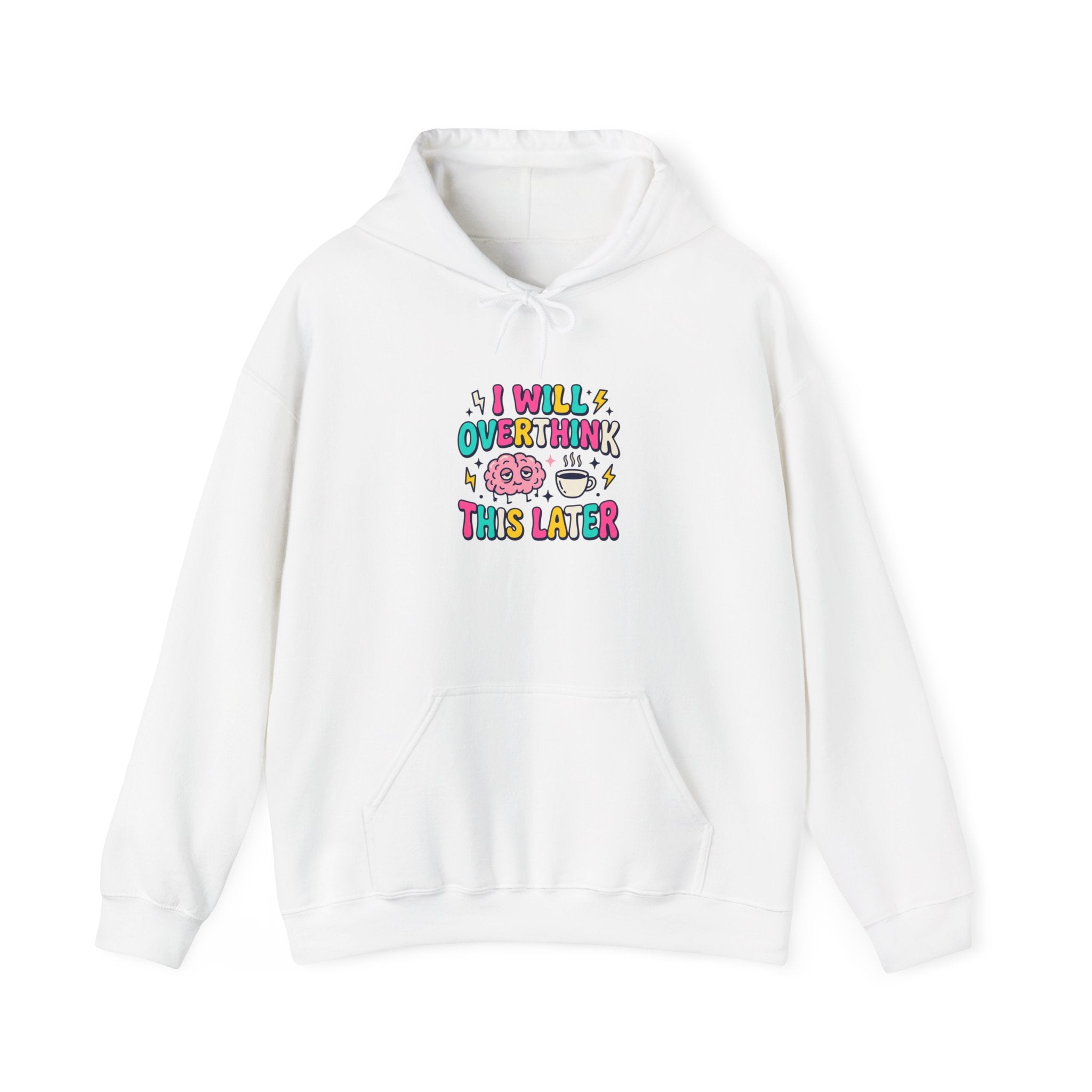I Will Overthink This Later Hoodie | mental health humor, retro wavy text