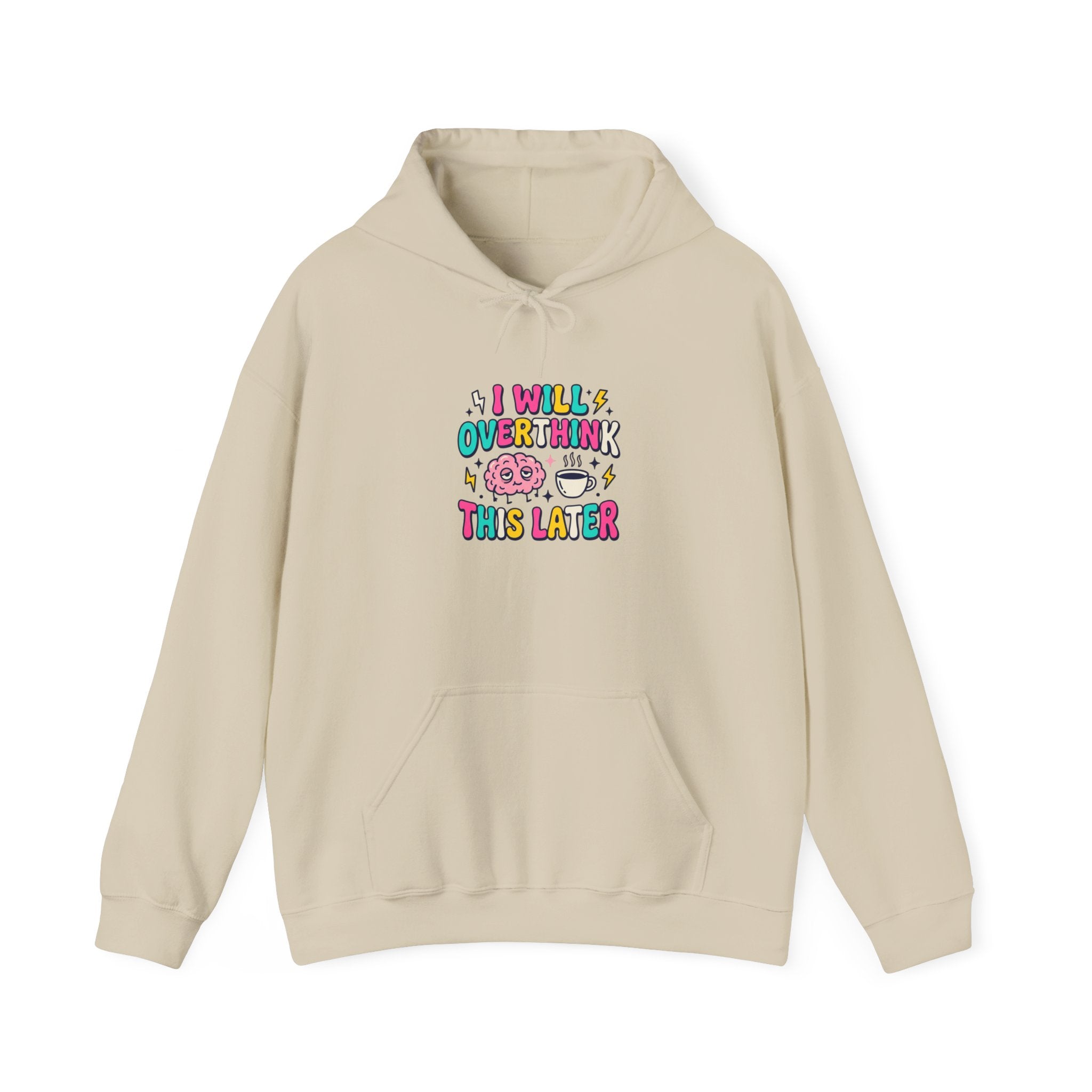 I Will Overthink This Later Hoodie | mental health humor, retro wavy text