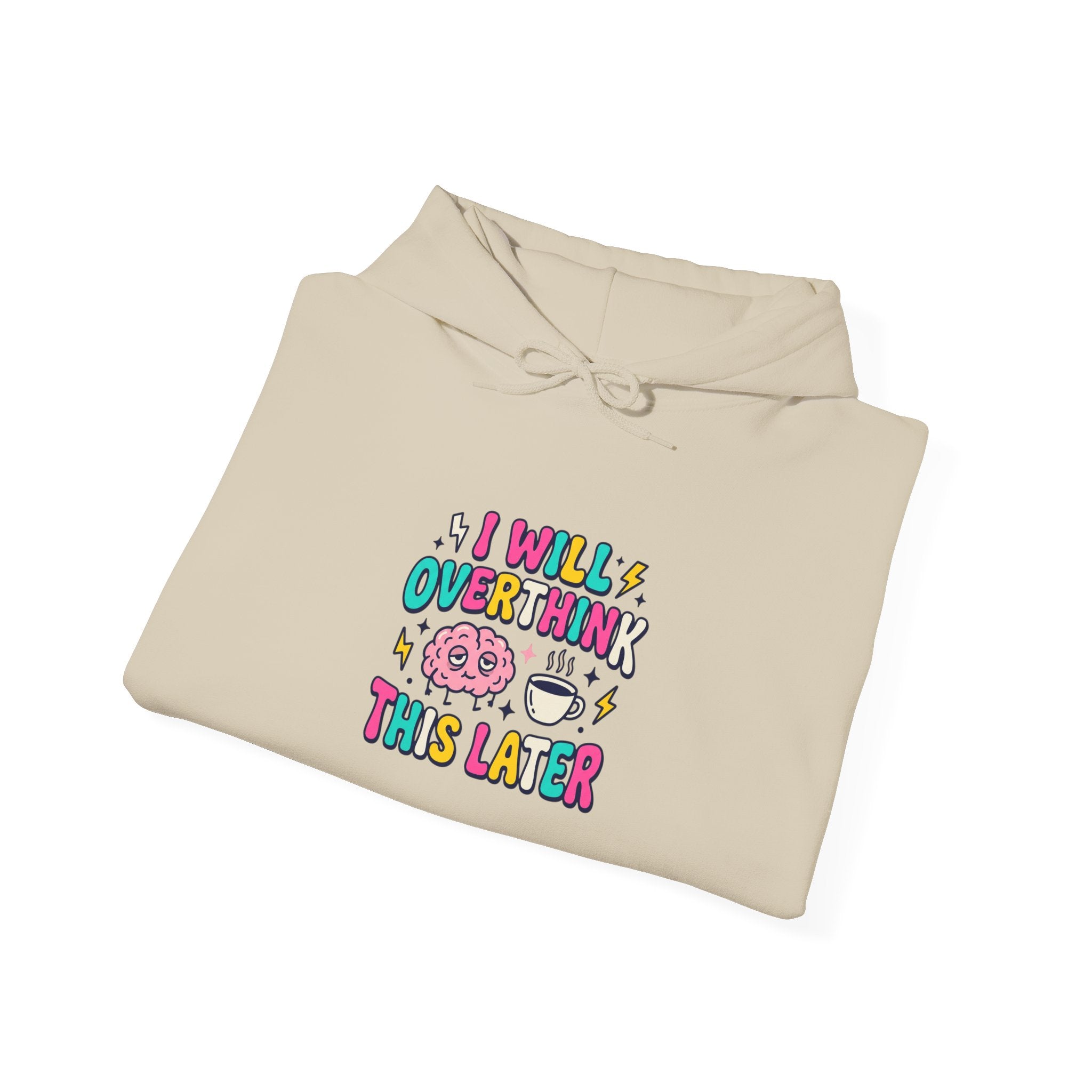I Will Overthink This Later Hoodie | mental health humor, retro wavy text