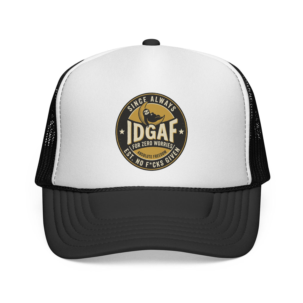 DGAF Trucker Cap – Bold Patch Graphic Mesh Hat for Carefree, Edgy Style