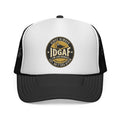 DGAF Trucker Cap – Bold Patch Graphic Mesh Hat for Carefree, Edgy Style