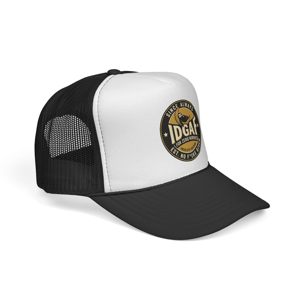 DGAF Trucker Cap – Bold Patch Graphic Mesh Hat for Carefree, Edgy Style