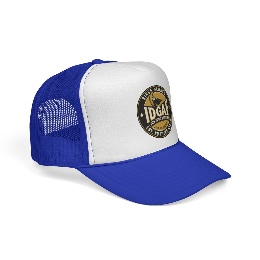 DGAF Trucker Cap – Bold Patch Graphic Mesh Hat for Carefree, Edgy Style